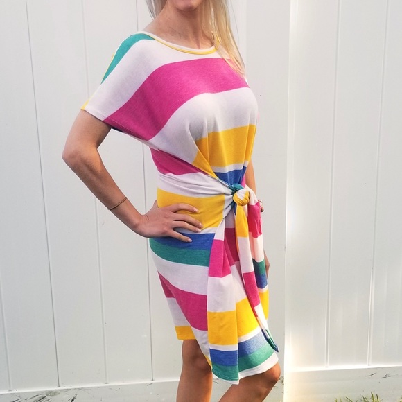 Fantastic Fawn Dresses & Skirts - 🎉 HP 🎉 Rainbow Striped Dress